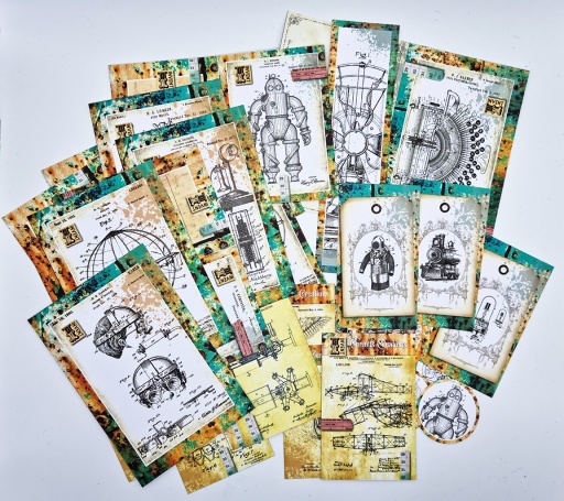 Ephemera Set - Grungy Steampunk - 30 pieces - 200gsm